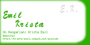 emil krista business card